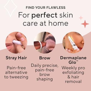 Finishing Touch Flawless Facial Hair Remover for Women, Rose Gold Electric Face Razor with LED Light, Recyclable Packaging - Image 10