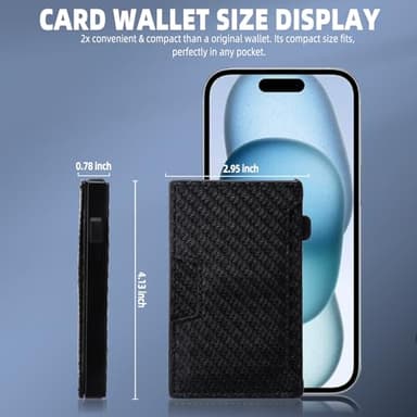 Sovirose Minimalist Mens Wallet, RFID Blocking Wallet for Men, Slim Bifold Money Clip Card Holder - Carbon Fiber - Image 6