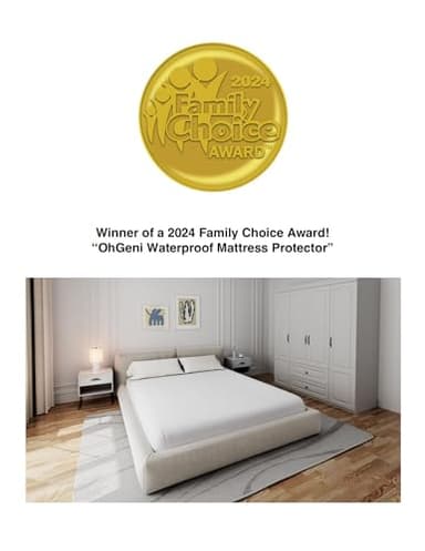 OhGeni 100% Waterproof Mattress Protector, Queen Size, Fitted Sheet with Deep Pockets, 6''-18'', Premium Noiseless Breathable Soft Material, Mattresses Cover for Bed - Image 7