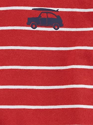 Simple Joys by Carter's Boy's Short-Sleeve Graphic Tees, Pack of 3, Shark/Bus/Red Stripe, 7 - Image 3
