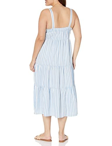 The Drop Women's Britt Tiered Maxi Tent Dress, Blue Bell Stripe, L - Image 6