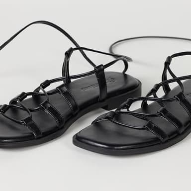 The Drop Women's Haven Lace Up Gladiator Sandal, Black, 11 - Image 7