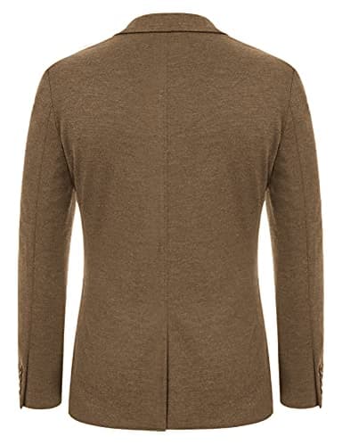 PJ PAUL JONES Casual Knit Blazer Notched Lapel Two Button Sport Coat Jackets for Men Brown 2XL - Image 6