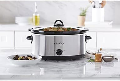 Crock-Pot 7 Quart Oval Manual Slow Cooker, Stainless Steel (SCV700-S-BR), Versatile Cookware for Large Families or Entertaining - Image 5