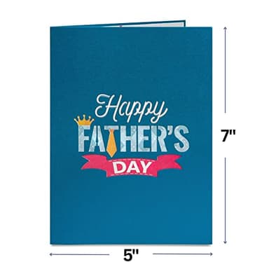 Paper Love Happy Fathers Day Pop Up Card, Gift For Dad, Husband, Son, Anyone - 5" x 7" Cover - Includes Envelope and Note Tag - Image 2