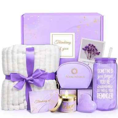 Self Care Gifts for Women, Get Well Soon Gifts for Women, Thinking of You Care Package for Women, Spa Bath Gift Baskets, Birthday Gifts for Women Mom Best Friend Teen Girls, After Surgery Gift Blanket - Image 1