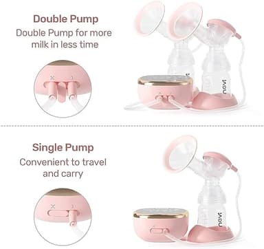 NCVI Electric Breast Pump 8782, Portable Hospital-Grade Double Pump with 4 Modes & 9 Levels, Anti-Backflow, Rechargeable Quiet Breastfeeding Pump for Efficient Comfortable Use at Home, Work or Travel - Image 5