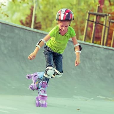 Fotoumgl Roller Skates for Kids Girls Boys, 4 Size Adjustable Rainbow Toddler Rollerskates with 8 Full Light up Wheels, Safe and Fun for Children Beginners, Outdoor Indoor Sports - Image 5