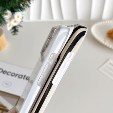 Yeddabox for iPhone 17 Pro Case Cute Striped Phone Case Soft TPU Slim Shockproof Phone Cover for Women Girls, Blue and White - Image 4