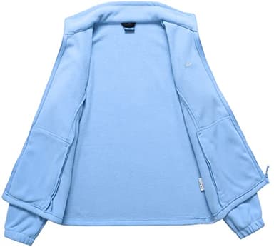 GIMECEN Women's Lightweight Full Zip Soft Polar Fleece Jacket Outdoor Recreation Coat With Zipper Pockets Medium - Image 3