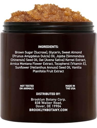 Brooklyn Botany Brown Sugar Body Scrub - Moisturizing and Exfoliating Body, Face, Hand, Foot Scrub - Fights Acne, Fine Lines & Wrinkles, Great Gifts For Women & Men - 10 oz - Image 3
