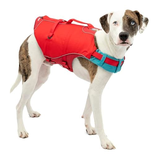 Kurgo Dog Water Life Jacket, Inflatable Safety Jacket for Dogs, Lifejacket Doggy Floats for Kayak, Pool or Lake, Reflective, Adjustable, Surf n’ Turf Life Jacket for Small Medium Large Pets - Image 1