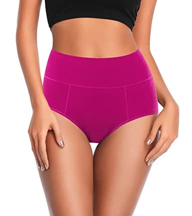 ASIMOON Women's Cotton Underwear High Waisted Tummy Control Briefs Postpartum Soft Stretch Ladies Panties for Women XL - Image 2