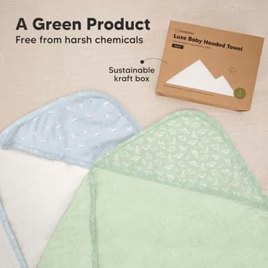 KeaBabies Hooded Baby Towel for Newborn - Viscose Derived from Bamboo Large Baby Bath Towels with Hood for Boys, Girls, Toddler, Extra Absorbent & Soft Newborn Bath Essentials (Dinos) - Image 8