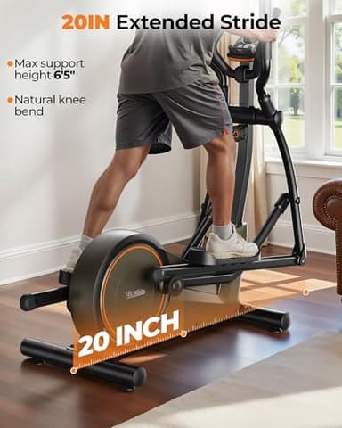 Niceday Elliptical Machine, Elliptical Exercise Machine for Home Use with Hyper-Quiet Magnetic Driving System, 20IN Stride, 16 Resistance Levels, 500LBS Loading Capacity, App Supported - Image 2