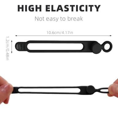 Data Cable Organizer, 2025 New Elastic Silicone Cable Straps Cord Organizer, Reusable Cable Ties Wire Organizer for Bundling and Fastening Earphone, Phone Charger (6 Pcs) - Image 2