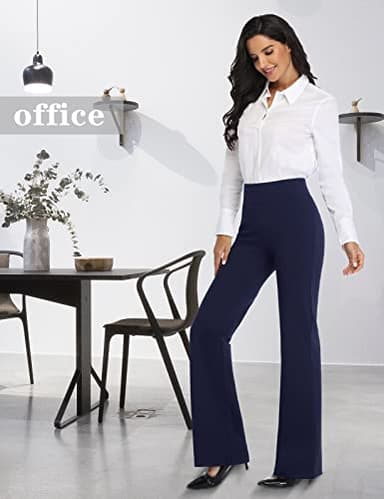 Tapata Women's 32'' High Waist Stretchy Bootcut Dress Pants Tall, Petite, Regular for Office Business Casual Navy Blue,M - Image 8