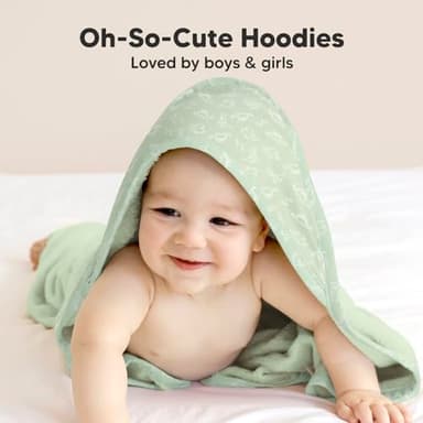 KeaBabies Hooded Baby Towel for Newborn - Viscose Derived from Bamboo Large Baby Bath Towels with Hood for Boys, Girls, Toddler, Extra Absorbent & Soft Newborn Bath Essentials (Dinos) - Image 7