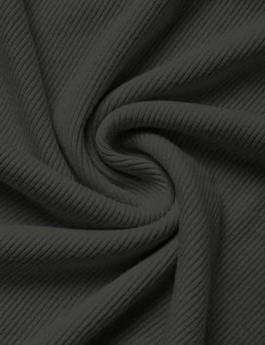 GKBK Womens Tank Tops High Neck Sleeveless Ribbed Tank Casual Basic Thick Strap Slim Fitted Racerback Shirts Black-Grey L - Image 5