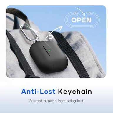 RFUNGUANGO Compatible with airpods pro 2 case (2023/2022/2019), Soft Silicone Protection AirPod Pro Case Cover(USB-C/Lightning Cable) with Cleaner kit&EarTips,Black - Image 6