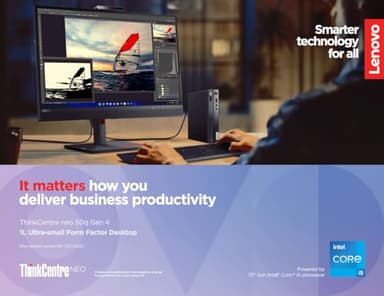 Lenovo ThinkCentre neo 50q Gen 4 Business MFF Desktop, 13th Gen Intel Core i5-13420H, 16GB RAM, 512GB PCIe SSD, Display Port, HDMI, RJ-45, Wi-Fi 6, Windows 11 Pro - Image 4