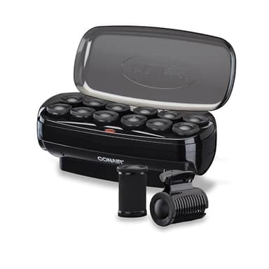 Conair Hot Rollers for Long, Medium & Short Hair, 12 Jumbo 1 ½" Heated Hair Rollers with Clips, Hot Curlers for Women, Volume & Curls, Amazon Exclusive, Black - Image 1