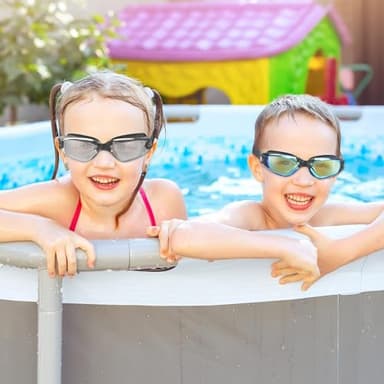 Kimasha Kids Swim Goggles,2 Pack Anti-Fog Leak Proof Kids Swimming Goggles,Anti-UV Clear Vision Glasses for Children Age 3-14 (Aqua & Black Silver) - Image 7