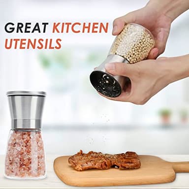 Ebaco Original Stainless Steel Salt or Pepper Grinder - Top Spice Mill with Ceramic Blades, Brushed Stainless Steel and Adjustable Coarseness By Pepper Grinder （Single Package） - Image 4