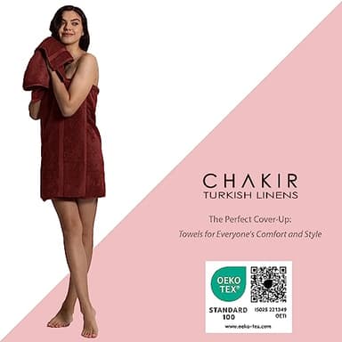 Chakir Turkish Linens | Hotel & Spa Quality 100% Cotton Premium Turkish Towels | Soft & Absorbent (4-Piece Bath Towels, Cranberry) - Image 3