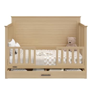 Graco Tristan 5-in-1 Convertible Crib with Drawer (Driftwood) – GREENGUARD Gold Certified, Fits Standard Crib Mattress, Premium Handle, Converts to Toddler Bed, Daybed, and Full-Size Bed - Image 7