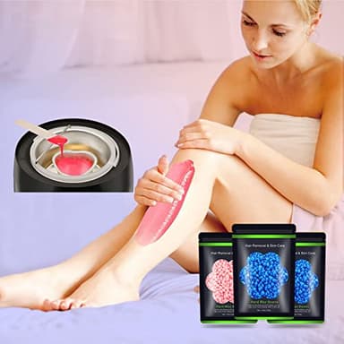 Wax Beads for Hair Removal 10.5 oz (300 g), Auperwel Hard Wax Beads for Sensitive Skin Brazilian, Face, Bikini, Eyebrow, Legs, Painless Waxing Beads for Women Men, 3 packs Wax Kit with 10 Wax Sticks - Image 5