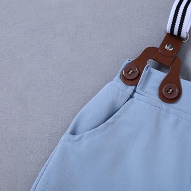 ZOEREA Baby Boy Clothes Suit Infant Short Sleeve Gentleman Outfits Dress Shirt+Bowtie+Suspender Shorts 0-18M - Image 7