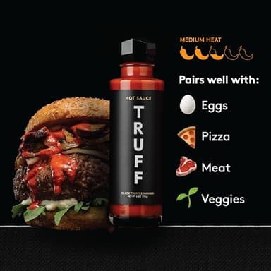 TRUFF Original Black Truffle Hot Sauce, Gourmet Hot Sauce with Ripe Chili Peppers, Black Truffle Oil, Agave Nectar, Unique Flavor Experience in a Bottle, 6 oz. - Image 5