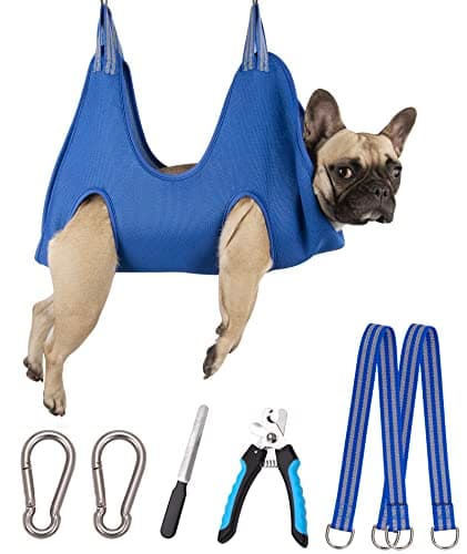 Kkiimatt 10 in 1 Pet Grooming Hammock Harness with Nail Clippers/Trimmer, Nail File, Dog Hammock/Grooming Sling for Nail Trimming/Clipping - Image 1
