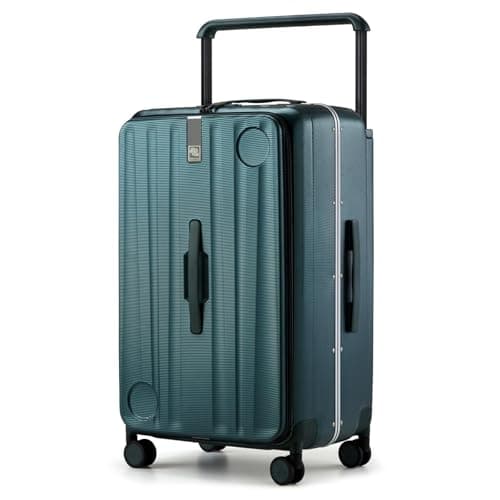 Hanke Multifunctional 26 Inch Hard Shell Suitcases with Wheels Travel Approved Luggage Large Rolling Suitcase Checked Luggage for Women Men(Blackish Green) - Image 1