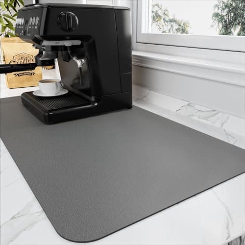HotLive Coffee Mat - Absorbent Hide Stain Rubber Backed Dish Drying Mat for Kitchen Counter - Bar Mats for Countertops Accessories Fit Under Coffee Maker Espresso Machine - Image 1