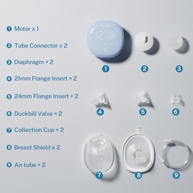 NCVI Wearable Breast Pump Hands Free with 21/24mm Flange, Portable Electric Automatic Breastfeeding Pump for Travel Work Equipped with Third-Generation Wearable Cups Non-Spill, On-The-go Size - Image 9