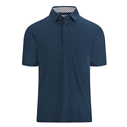 Alex Vando Mens Golf Shirt Moisture Wicking Quick-Dry Short Sleeve Casual Polo Shirts for Men,Navy,XL - Image 1