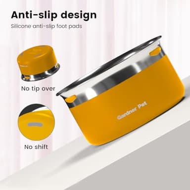 Gardner Pet Dog Bowls 1 Gallon (3.85L) Stainless Steel No Spill Dog Water Bowl, Slow Water Feeder Metal Bowls, Spill Proof Water Dispenser for Large Dogs, Promotes Healthy Hydration(Orange) - Image 6