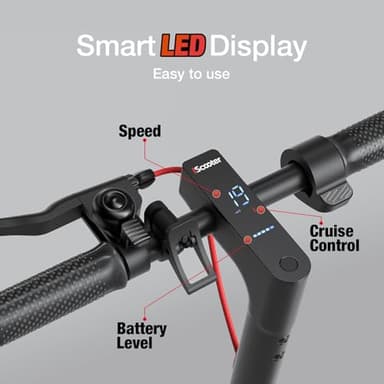 iScooter Electric Scooter for Adults & Teens, 500W Motor, Up to 15 Miles Range, 19 MPH Top Speed, Cruise Control, Dual Braking System, Foldable E-Scooter for Commuting & Campus Use - Image 7
