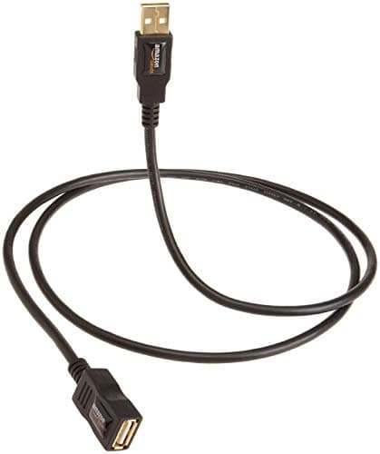 Amazon Basics USB-A 2.0 Extension Cable, Male to Female, 480Mbps Transfer Speed, 9.8 Foot, Black - Image 1