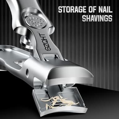 No Splash Design Nail Clippers for Thick Nails,Men,Seniors,Elder,Wide Jaw Opening Nail Cutter,SZQHT–Your Ultimate Grooming Solution for Thick Toenails Toenail Clippers and Stainless Steel Nail Files - Image 4
