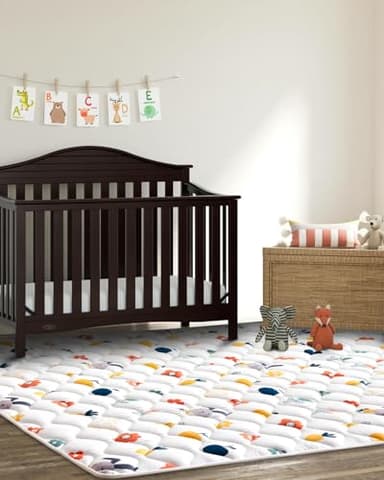 Odorless Premium Foam Baby Play Mat 79" x 71", Soft Microfiber Fabric Crawling Mat for Floor- Comfortable and Hypoallergenic, Non-Slip Cushioned Floor Playpen mat for Infants,Babies,Toddlers - Image 7