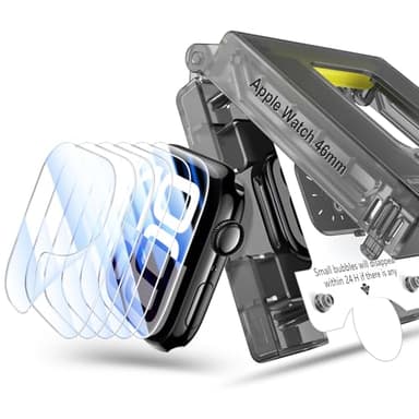 Tensea 6Pack Compatible with Apple Watch Series 11/10 Screen Protector 46mm Accessories, Soft Film with Installation Kit, Face Case Cover for iWatch Series 11/10 - Image 1