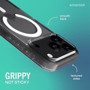 Smartish® iPhone 17 Pro MagSafe Clear Case - Gripmunk Magnetic Slim Case [Lightweight + Protective] Anti-Yellowing Thin Grip Clear Cover for Apple iPhone 17 Pro - Clearly Clear - Image 7