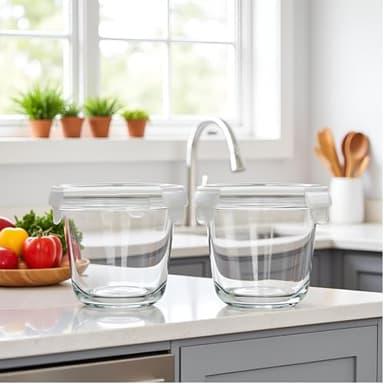 H.JSS WDJS 24 Oz Glass Food Storage Container, 3 Cup Round Glass Soup Container with Airtight Lids, Round Food Containers, Leakproof Soup Storage Container, DishwasherMicrowave & Freezer Safe (4 Pack) - Image 7