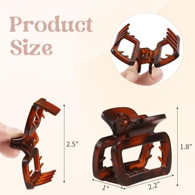 Matte Medium Hair Clips for Women 4Pcs 2.2 Inch Unbreakable Square Rectangle Hair Claw Clips for Thin Hair & Fine Hair High end U-shaped Spring Non-slip Short Hair Accessorie - Image 2