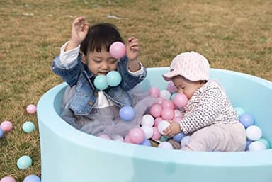 MoonxHome Ball Pit Balls for Toddlers, BPA Free Crush Proof Plastic Toy Balls for Ball Pit, Children's Pool Water Toys, Ideal Gift for Christmas Balls for Play Tent 2.15" Pack of 100 White&Green&Blue - Image 8