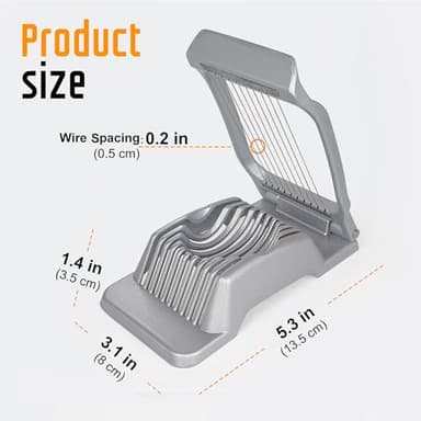 Yuzxaun Egg Slicer for Hard Boiled Eggs, Stainless Steel Wire, Heavy Duty Aluminium Egg Cutter Dishwasher Safe for Egg Strawberry Soft Fruit - Image 4