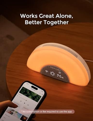 Momcozy DreamSync Tech™ Baby Sound Machine, Night Light, APP Control, Routine Builder, White Noise Machine with 34 Soothing Sounds, Wake Up Light Sunrise Alarm Clock, Wireless Speaker - Image 6